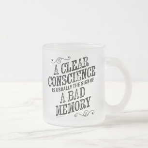 Clear Conscience Frosted Glass Coffee Mug