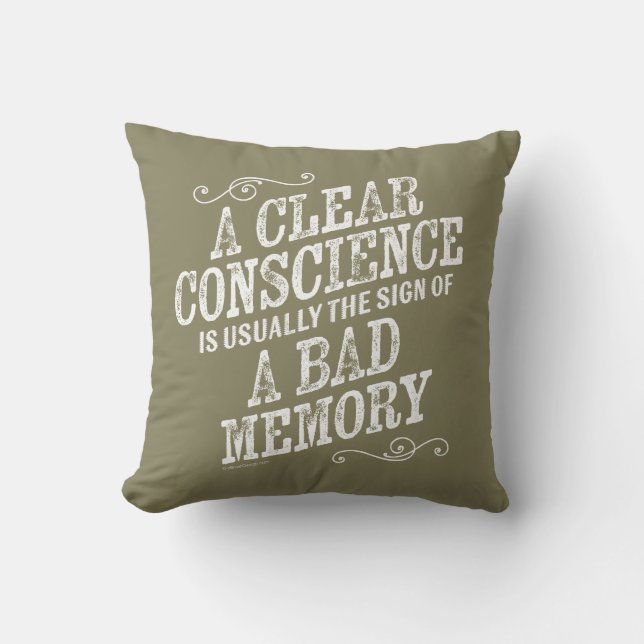 Clear Conscience Throw Pillow (Front)