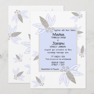 Clear Corporate Flora Wedding Invitation