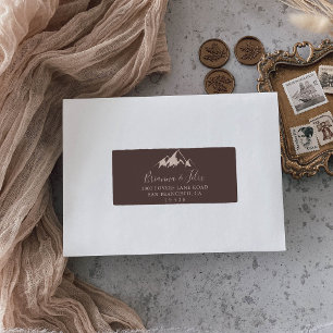 Clear Country Mountain Wedding RSVP Address Label