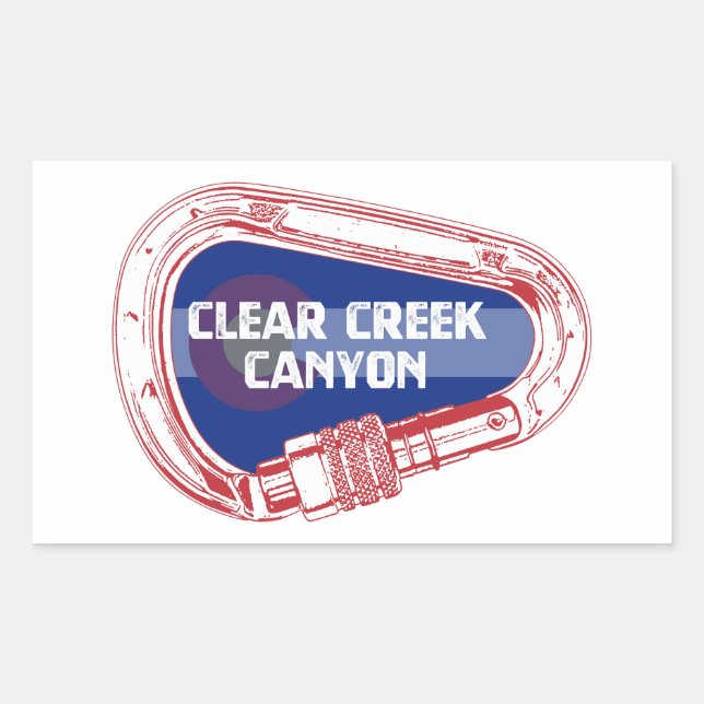 Clear Creek Canyon Colorado Climbing Carabiner Rectangular Sticker (Front)