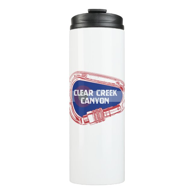Clear Creek Canyon Colorado Climbing Carabiner Thermal Tumbler (Front)