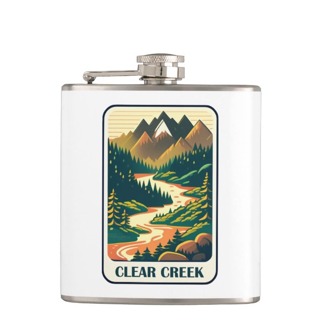 Clear Creek Colorado Colours Hip Flask (Front)