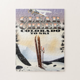 Clear Creek,, Colorado Ski poster. Jigsaw Puzzle