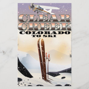Clear Creek,, Colorado Ski poster. Stationery