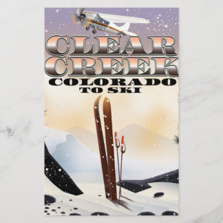 Clear Creek,, Colorado Ski poster. Stationery