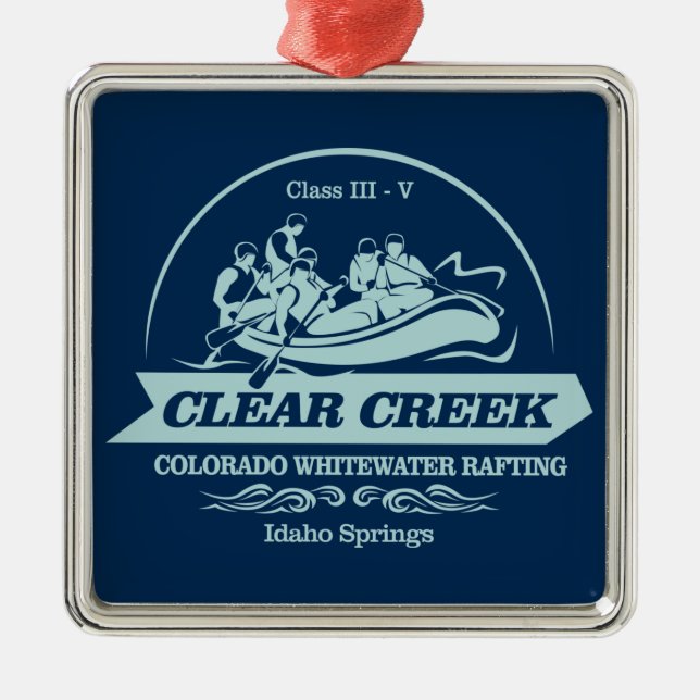Clear Creek (rafting2) Metal Tree Decoration (Front)