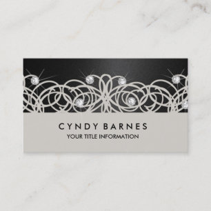 Clear Crystals and Lace Business Card