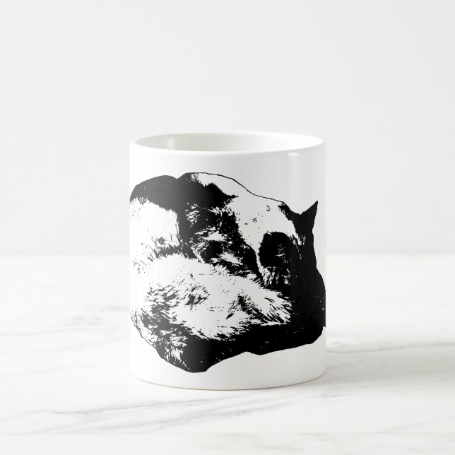 clear curl poise, winter cat coffee mug (Center)