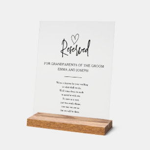 Clear Custom Memorial In Heaven Wedding Acrylic Sign