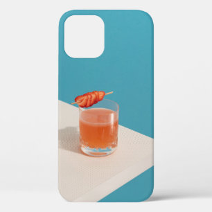 Clear drinking glass with brown liquid iPhone 12 case