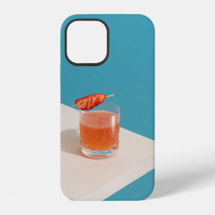 Clear drinking glass with brown liquid iPhone 12 case