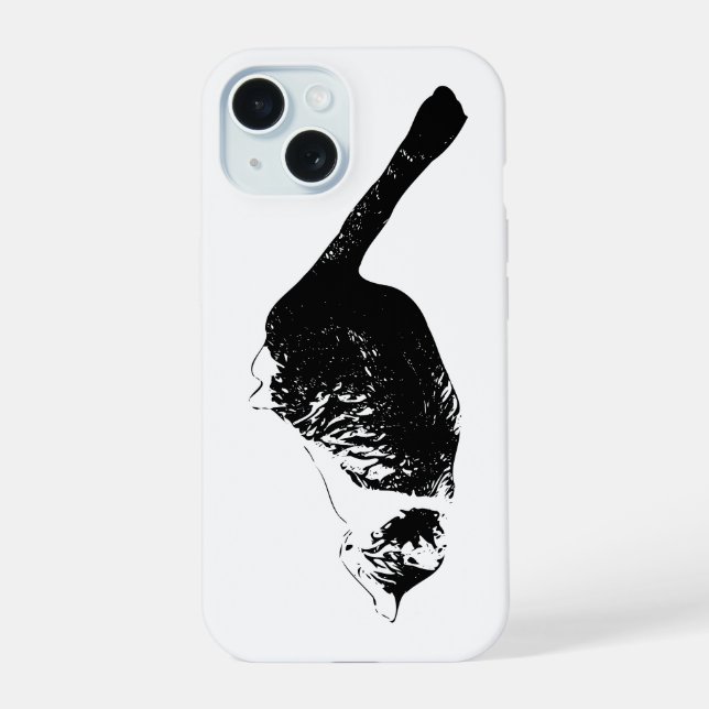 Clear Edge, Feline Line iPhone 15 Case (Back)