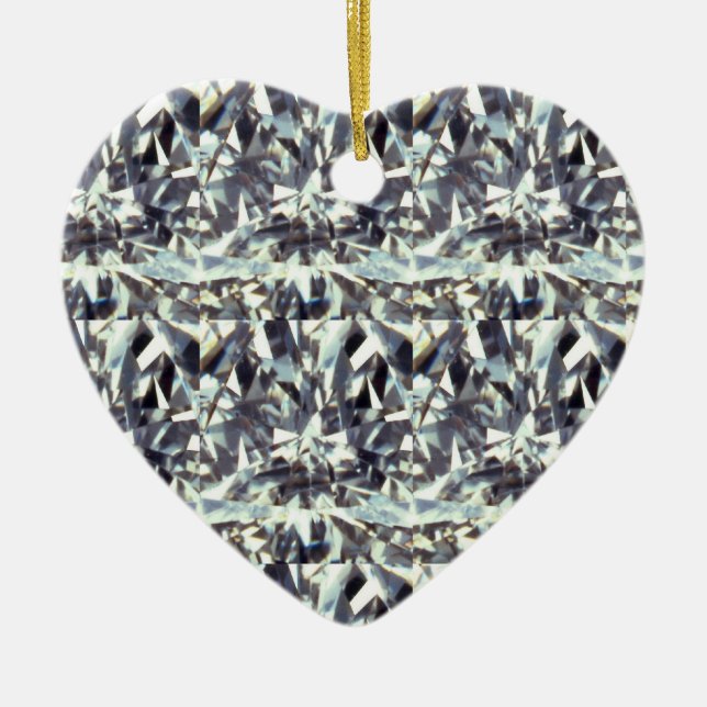 clear gem stone, diamond ceramic tree decoration (Front)