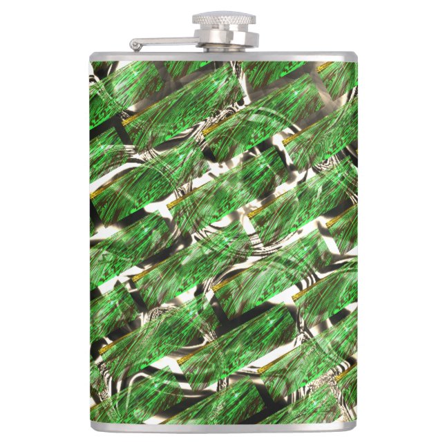 Clear green wall effect and whitish bubbles? hip flask (Front)