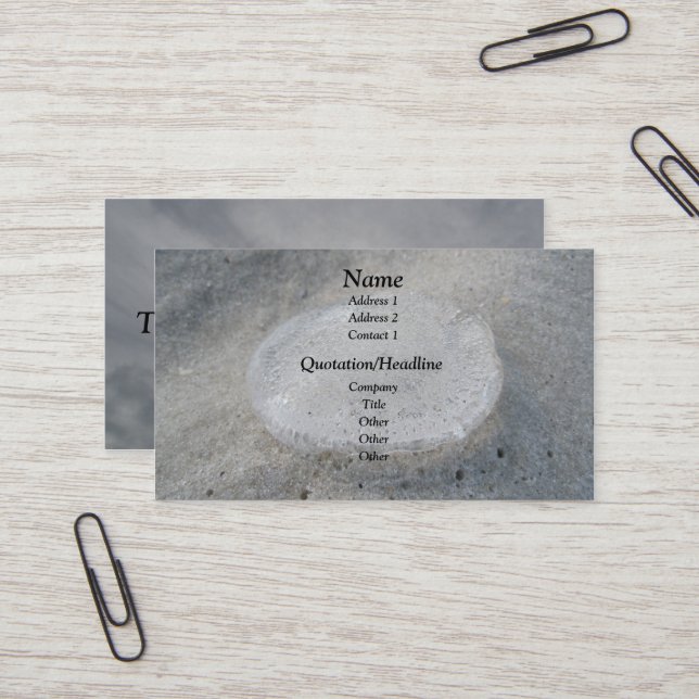 Clear Jellyfish Business Card (Front/Back In Situ)