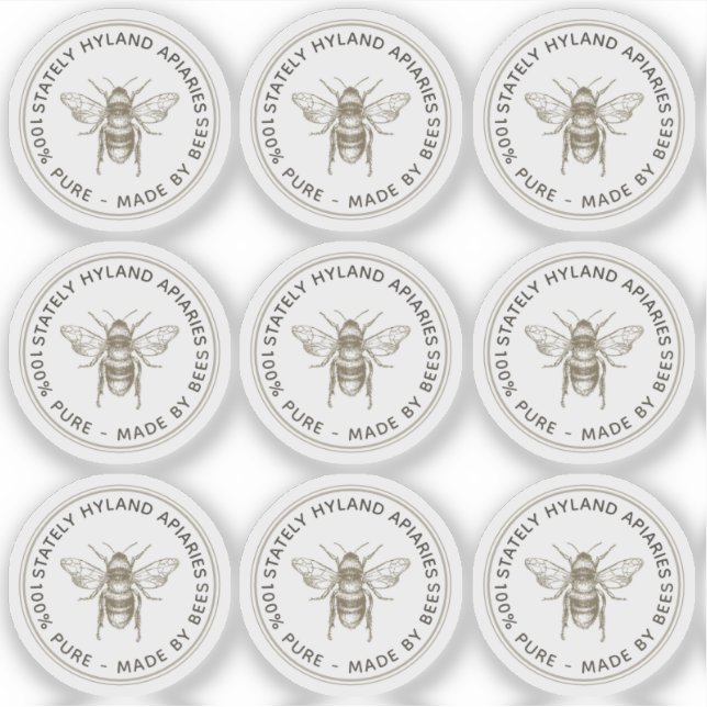 Clear label for Beeswax Lip balms,  Honey jar lids (Front)