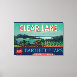 Clear Lake Pear Crate LabelLake County, CA Canvas Print