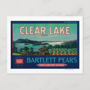 Clear Lake Pear Crate LabelLake County, CA Postcard
