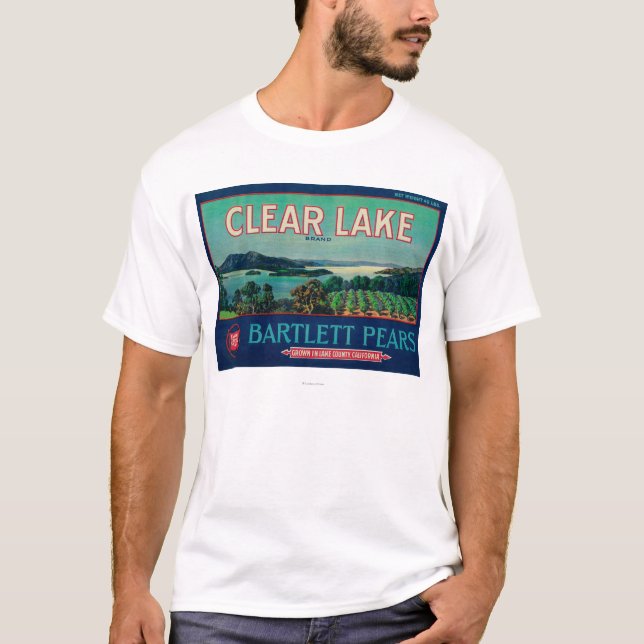 Clear Lake Pear Crate LabelLake County, CA T-Shirt (Front)