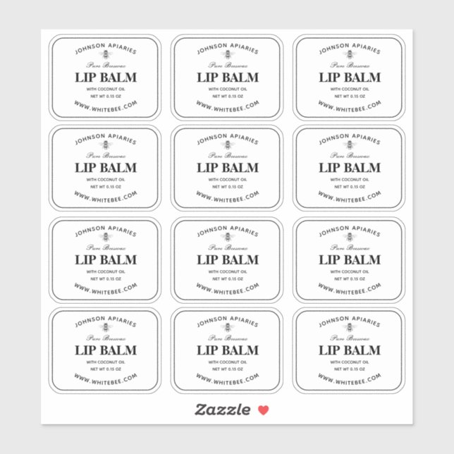 Clear Lip Beeswax Balm Labels (Sheet)