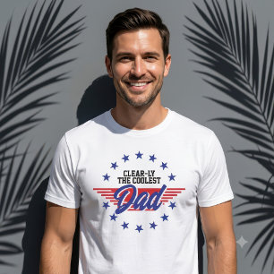 Clear-ly The Coolest Dad Patriotic Stars Custom T-Shirt