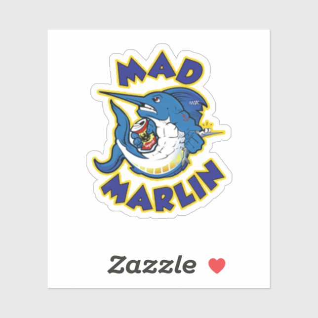 clear Mad Marlin sticker (Sheet)