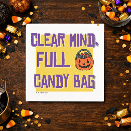 Clear Mind, Full Candy Bag | Halloween Sober Party Napkin