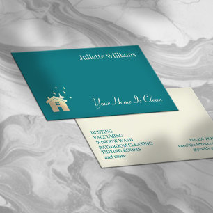 Clear minimalist simple home cleaning business card