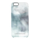 Clear monogram name watercolor hipster blue nautic