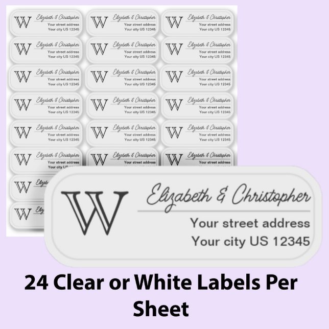 Clear Monogram Return Address Custom Transparent  (Creator Uploaded)