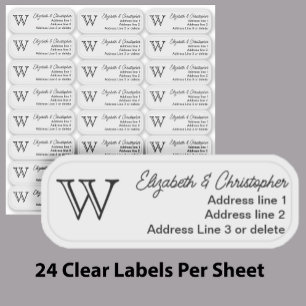 Clear Monogram Return Address Custom Transparent