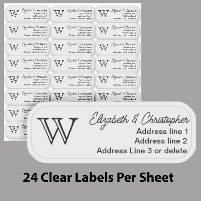 Clear Monogram Return Address Custom Transparent  (Creator Uploaded)