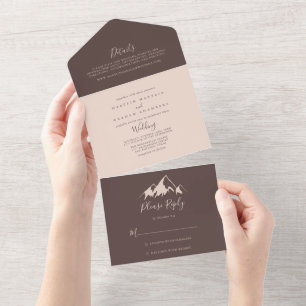 Clear Mountain Country Boho Wedding     All In One Invitation