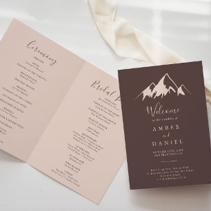 Clear Mountain Country Folded Wedding Programme