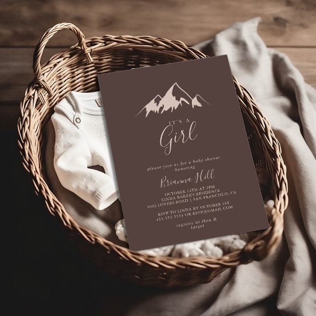 Clear Mountain Country It's A Girl Baby Shower Invitation (Creator Uploaded)