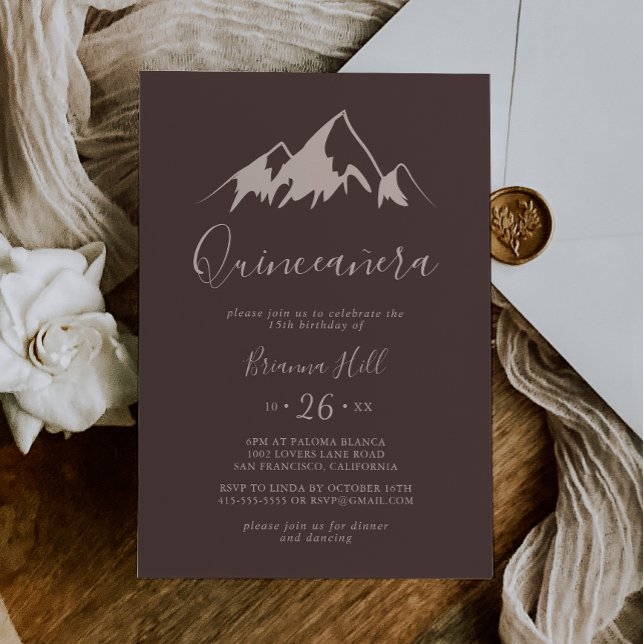 Clear Mountain Country Minimalist Quinceañera Invitation (Creator Uploaded)