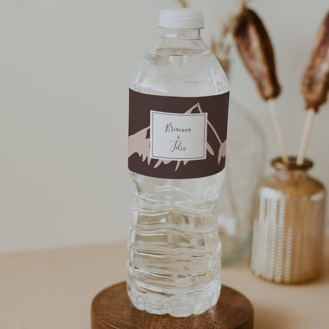 Clear Mountain Country Wedding Water Bottle Label (Creator Uploaded)