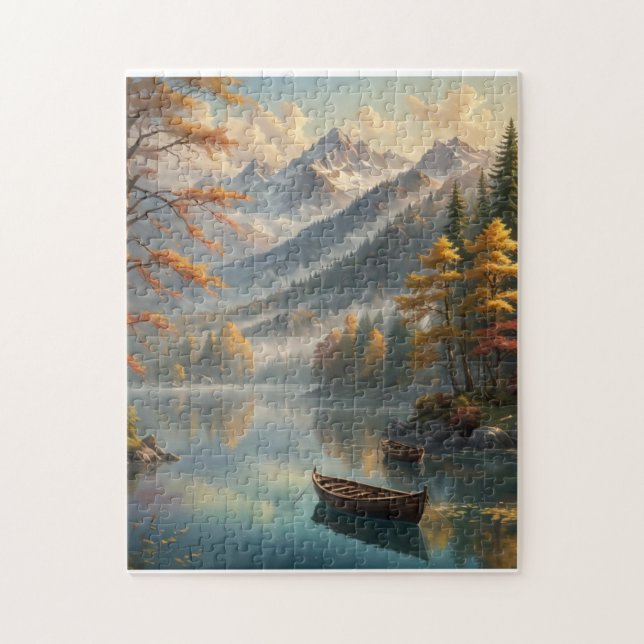 Clear mountain lake in autumn jigsaw puzzle (Vertical)