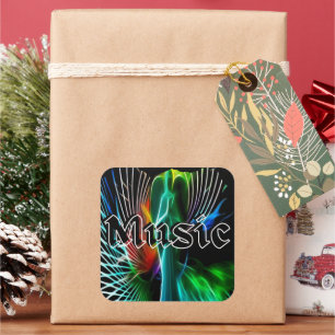 Clear Music  Sound Square Sticker