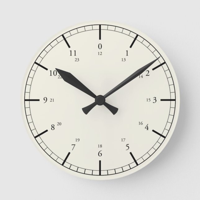 Clear pressure gauge inspired 24-hour design clock (Front)