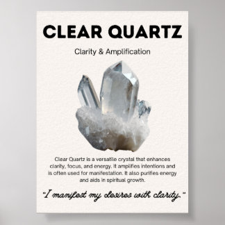 Clear Quartz Stone Crystal Meaning Poster