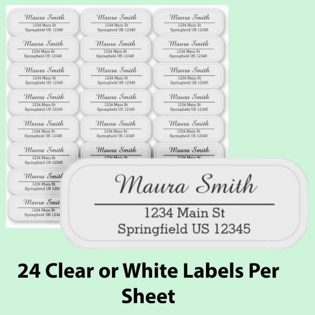 Clear Return Address Custom Name Transparent Label (Creator Uploaded)