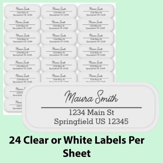 Clear Return Address Custom Transparent Labels (Creator Uploaded)