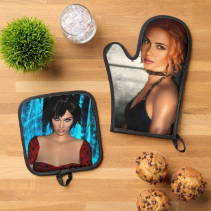 Clear Shadows and The World Behind the Eyes Oven Mitt & Pot Holder Set
