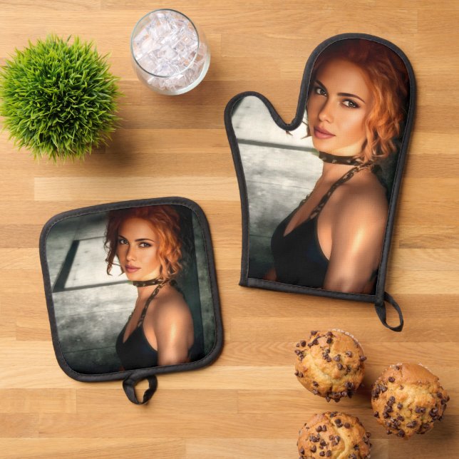 Clear Shadows oven mitt & pot holder set (Top Down)