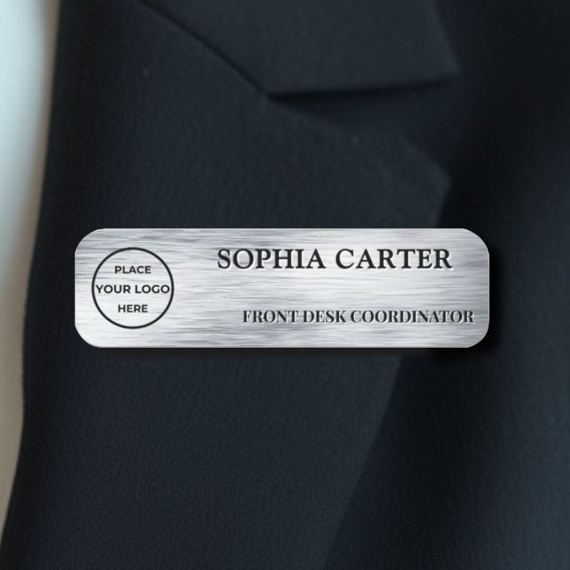 Clear Silver Hairline Classic Name Badge Custom (Creator Uploaded)