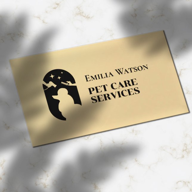 Clear simple minimalist pet care logo  business card (Creator Uploaded)