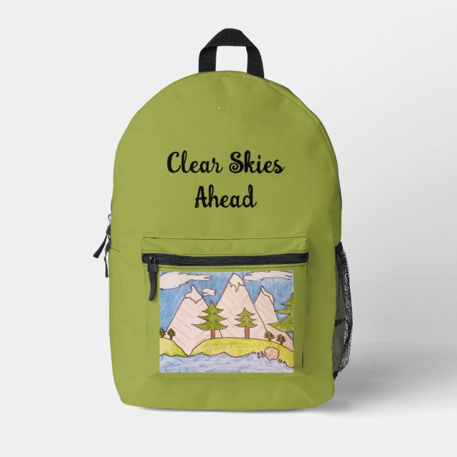 Clear Skies Ahead Printed Backpack (Front)