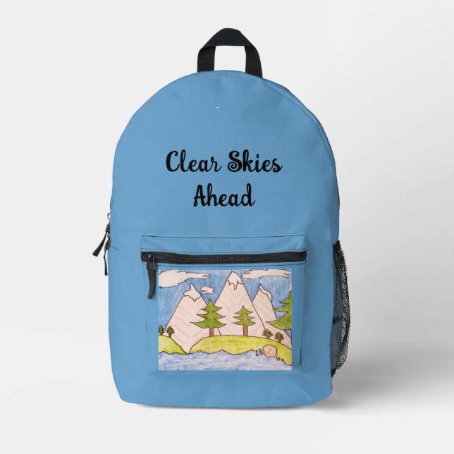 Clear Skies Ahead Printed Backpack (Front)